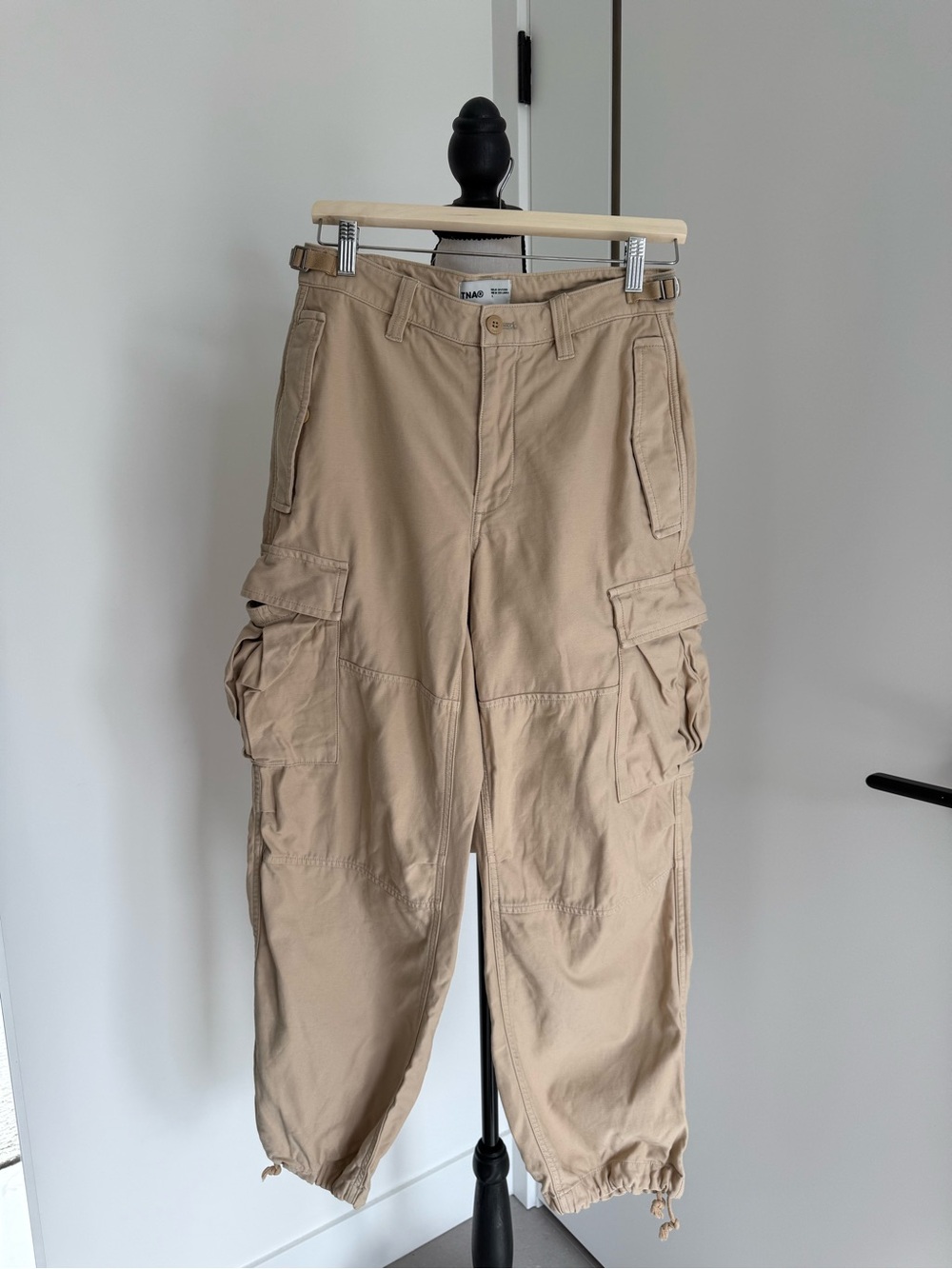 TNA Men's Beige Cargo Pants with Multiple Utility Pockets